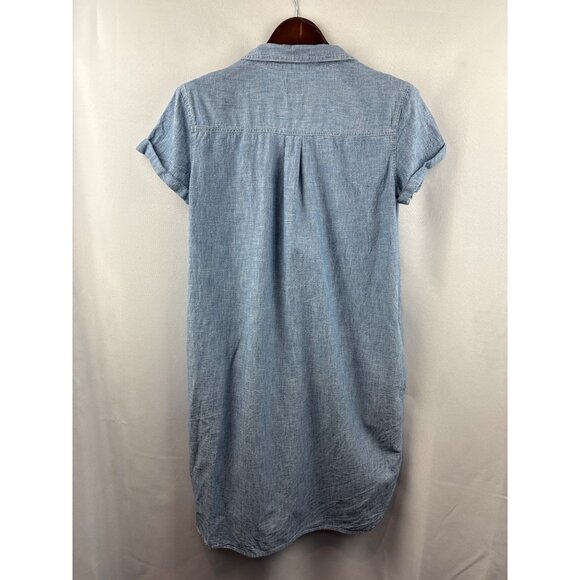 Women’s GAP Medium Light Blue Denim Midi Short Sleeve Dress - Picture 3 of 5
